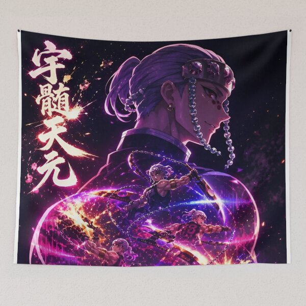 Item preview, Tengen Uzui Sound Hashira | Demon Slayer Neon Anime Samurai Art Poster designed and sold by Dyan4.