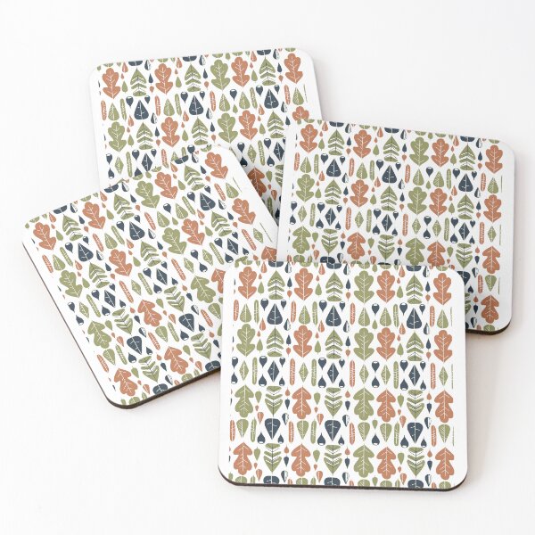 Item preview, Retro Mid Century Modern Autumn Leaves Pattern designed and sold by Nikola Dio.