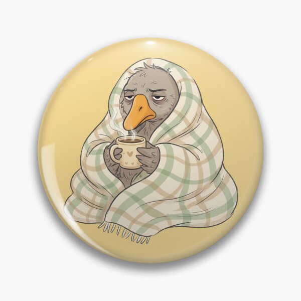 Item preview, Cozy Exhausted Grumpy Goose Coffee Comfort Art designed and sold by DuckOddity.