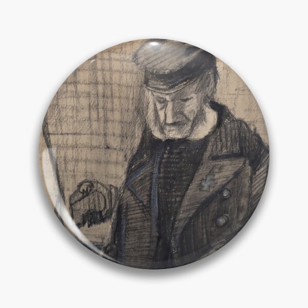 Item preview, Old Man Standing in Cap and Coat designed and sold by artofuniverse.