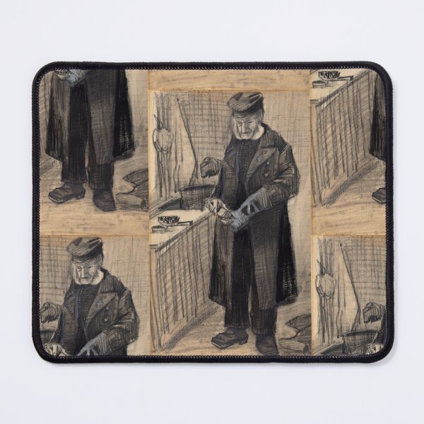 Item preview, Old Man Standing in Cap and Coat designed and sold by artofuniverse.