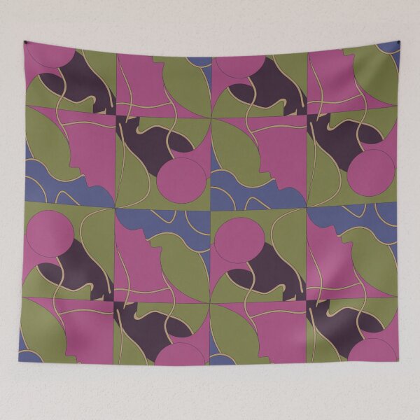 Item preview, Bold Modern Abstract Pattern | Magenta Green Organic Seamless Repeat designed and sold by Midnight Veil Designs.