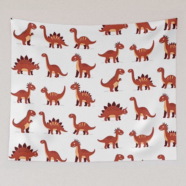 Item preview, Cute Red Dinosaur Cartoon Collection Set designed and sold by Prints by Mat.