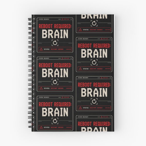 Item preview, Reboot Required: Brain – Retro System Recovery Humor Design designed and sold by Mad Factory Designs.