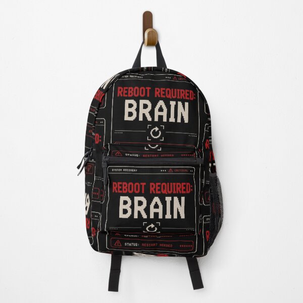 Item preview, Reboot Required: Brain – Retro System Recovery Humor Design designed and sold by Mad Factory Designs.