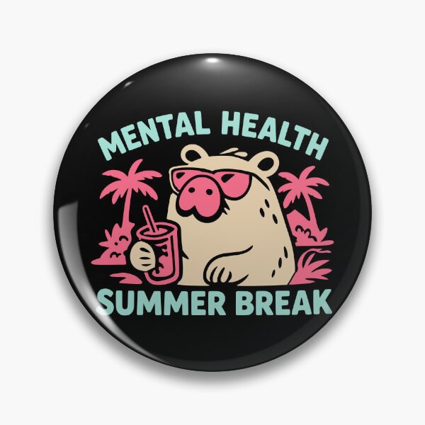 Item preview, Neon Capybara Mental Health Summer Break Aesthetic designed and sold by MavtM.