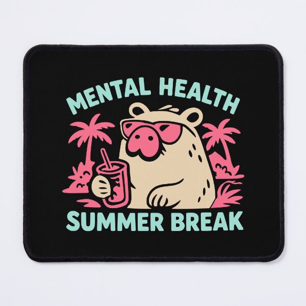 Item preview, Neon Capybara Mental Health Summer Break Aesthetic designed and sold by MavtM.