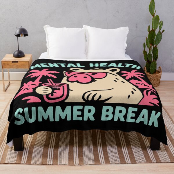 Item preview, Neon Capybara Mental Health Summer Break Aesthetic designed and sold by MavtM.