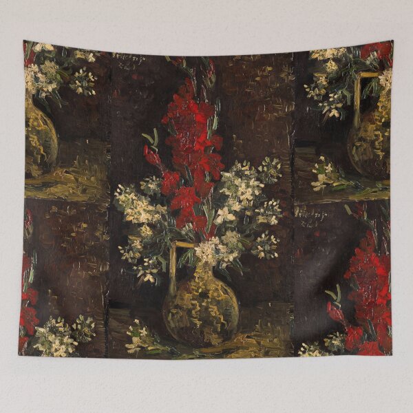 Item preview, Vase With Red Gladioli Floral Still Life designed and sold by artofuniverse.