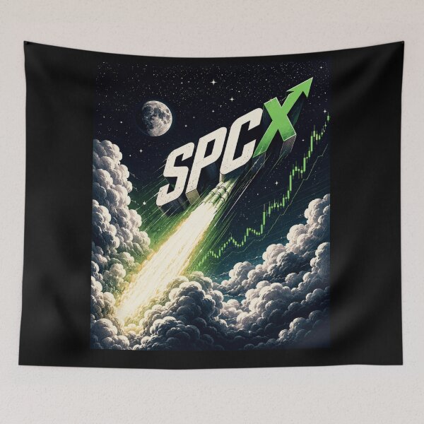 Aperçu de l'œuvre Investisseur SPCX | Spéculation sur l'introduction en bourse de SpaceX : conception du marché boursier créée et vendue par TEEJAMBOREE.