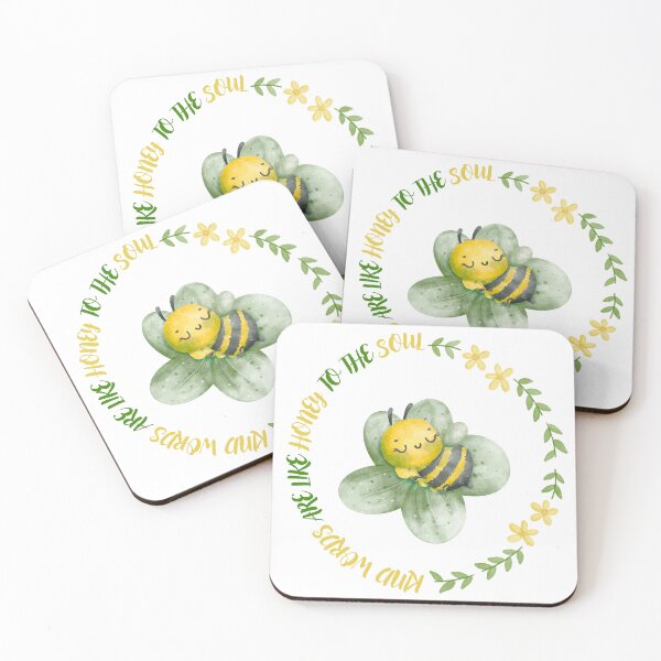 Item preview, Kind Words are like Honey to the Soul Bee Watercolor designed and sold by AlameaDesign.