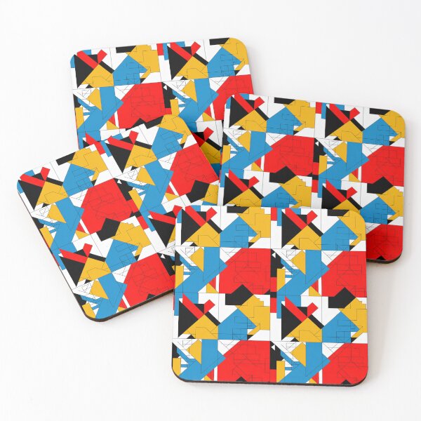 Item preview, Bold Avant-Garde Geometric Pattern | Red Blue Yellow Abstract Seamless Repeat designed and sold by Midnight Veil Designs.
