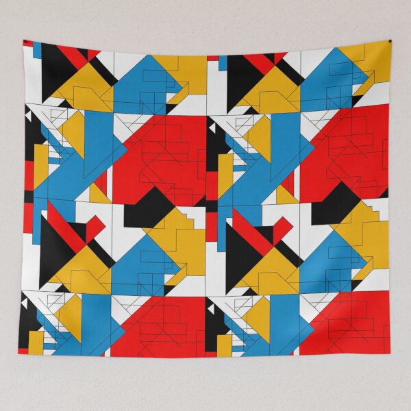 Item preview, Bold Avant-Garde Geometric Pattern | Red Blue Yellow Abstract Seamless Repeat designed and sold by Midnight Veil Designs.
