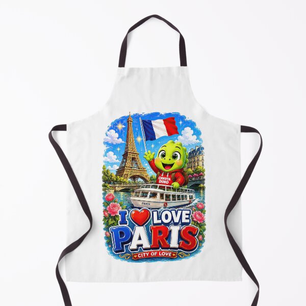 Item preview, Chhota Dino I Love Paris – Cute Dinosaur Paris River Cruise Adventure, Eiffel Tower France Travel Design designed and sold by MeeraArts&Crafts.