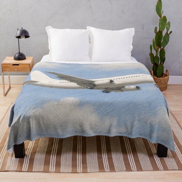 Item preview, Commercial Airliner in Flight Pencil Illustration designed and sold by EMairplanes.