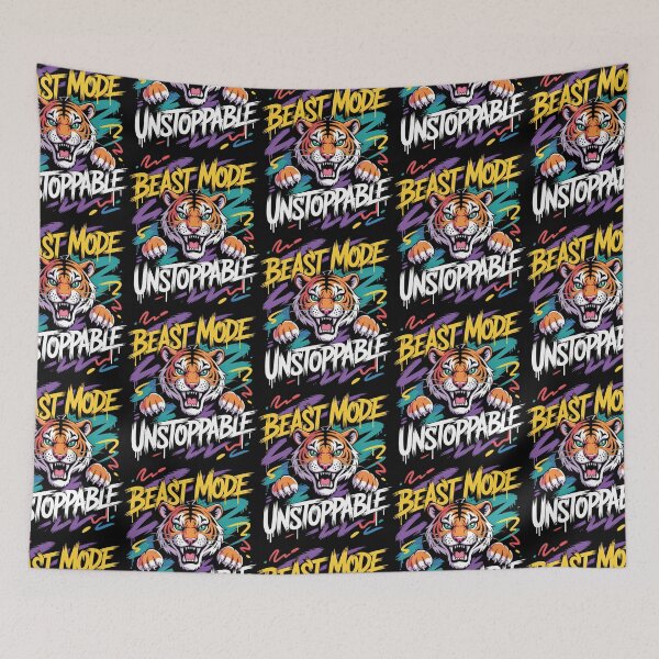 Item preview, Fierce Tiger Graffiti Workout Motivation Design designed and sold by Taans-Creation.