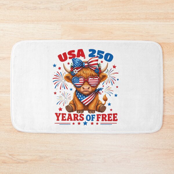 Item preview, USA 250 Years Highland Cow Patriotic 4th of July designed and sold by Color World.