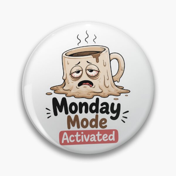 Item preview, Monday Mode Activated – Exhausted Melting Coffee Mug Sticker designed and sold by Rosa Studio.