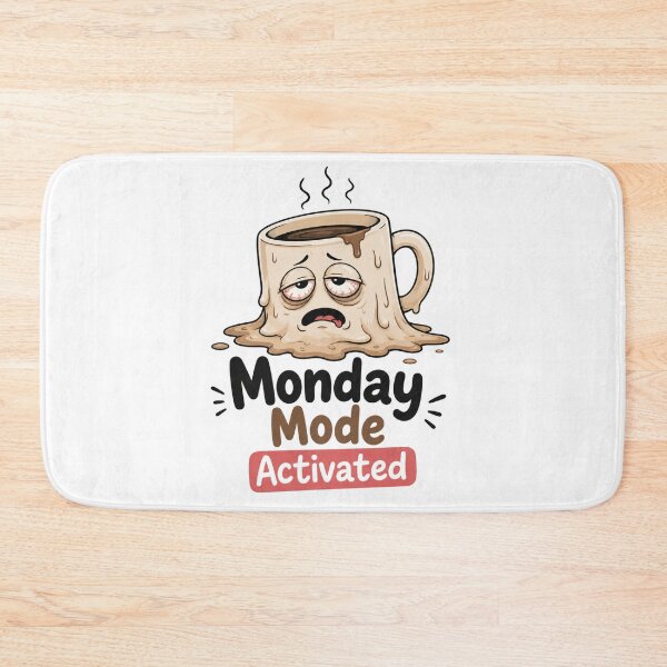 Item preview, Monday Mode Activated – Exhausted Melting Coffee Mug Sticker designed and sold by Rosa Studio.
