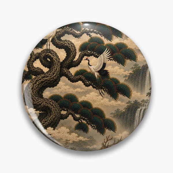 Item preview, Korean Sipjangsaeng Pine Tree Art | Traditional Minhwa Ten Symbols of Longevity designed and sold by K-Tradition.