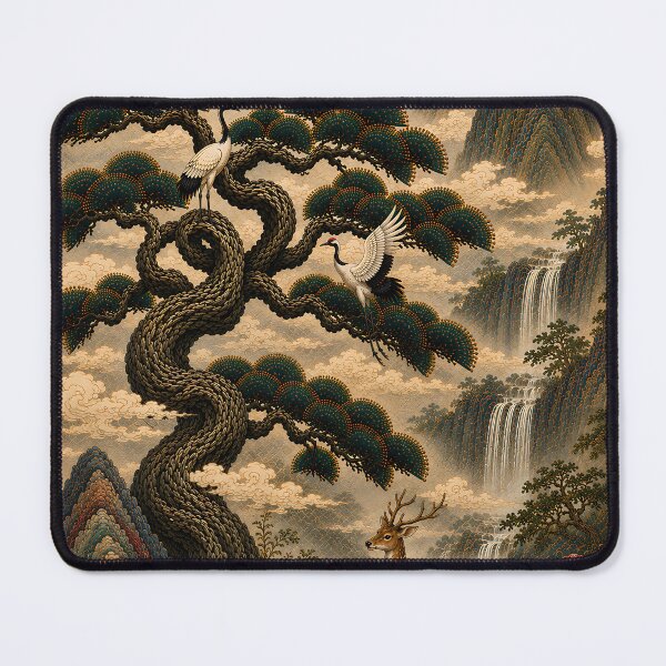 Item preview, Korean Sipjangsaeng Pine Tree Art | Traditional Minhwa Ten Symbols of Longevity designed and sold by K-Tradition.