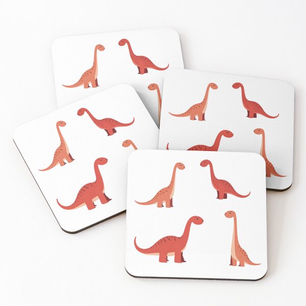 Artikelvorschau, Rote Langhals-Dinosaurier in verschiedenen Posen entworfen und verkauft von Prints by Mat.