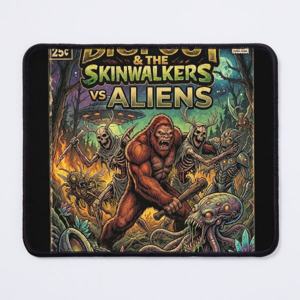 Item preview, Bigfoot & The Skinwalkers vs Aliens – Issue #3 Retro Horror Sci-Fi Comic Cover designed and sold by redsharkuk.