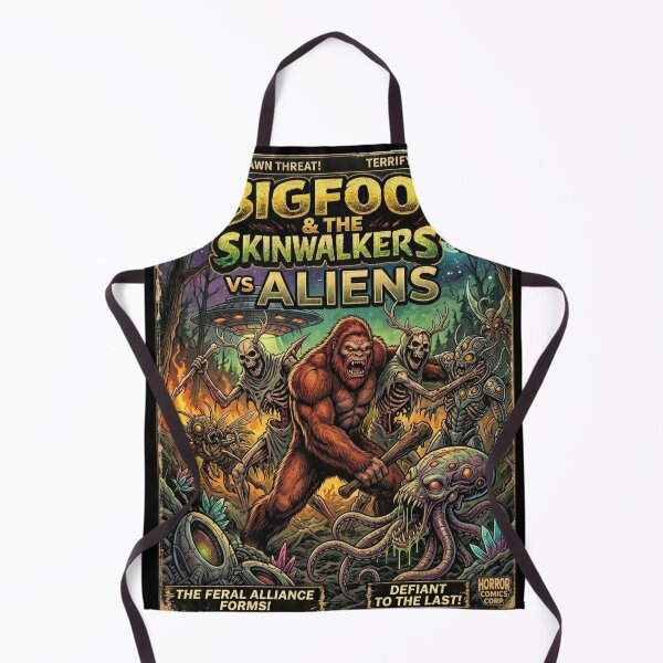 Item preview, Bigfoot & The Skinwalkers vs Aliens – Issue #3 Retro Horror Sci-Fi Comic Cover designed and sold by redsharkuk.