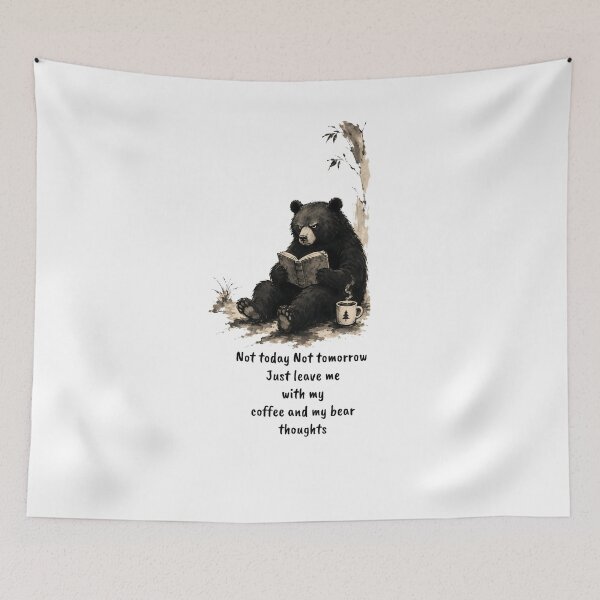 Item preview, Not Today Not Tomorrow — Grumpy Bear Coffee Book Funny Quote T-Shirt & Art Print designed and sold by AbderraimArt.