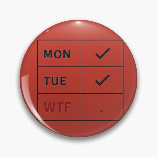 Item preview, Monday Tuesday Even The Calendar Says WTF Checklist designed and sold by bosamji.