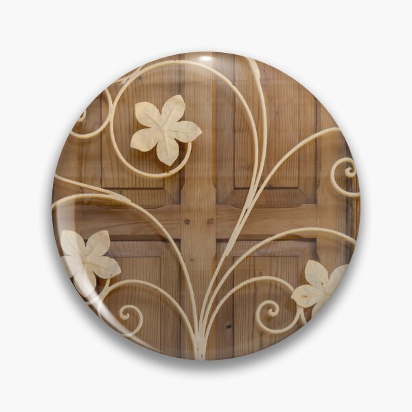 Item preview, Wrought Iron Floral Grille Panel On Wooden Door With Vintage Decorative Scrollwork designed and sold by Nmallia.