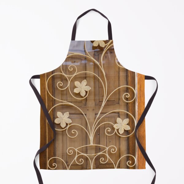 Item preview, Wrought Iron Floral Grille Panel On Wooden Door With Vintage Decorative Scrollwork designed and sold by Nmallia.