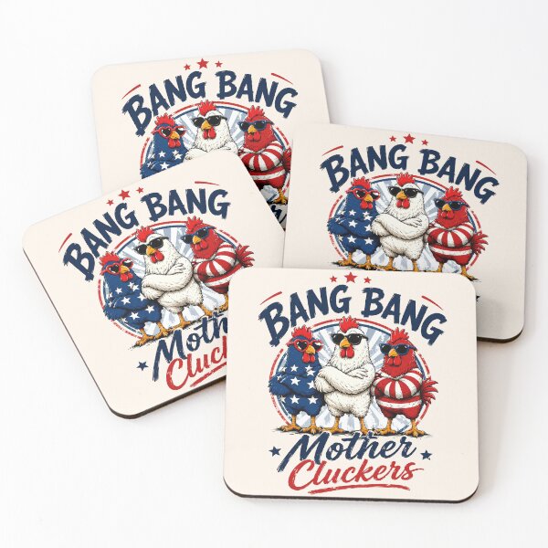 Item preview, Patriotic Chicken Trio - Bang Bang Mother Cluckers - Funny 4th Of July designed and sold by legendaryskins.