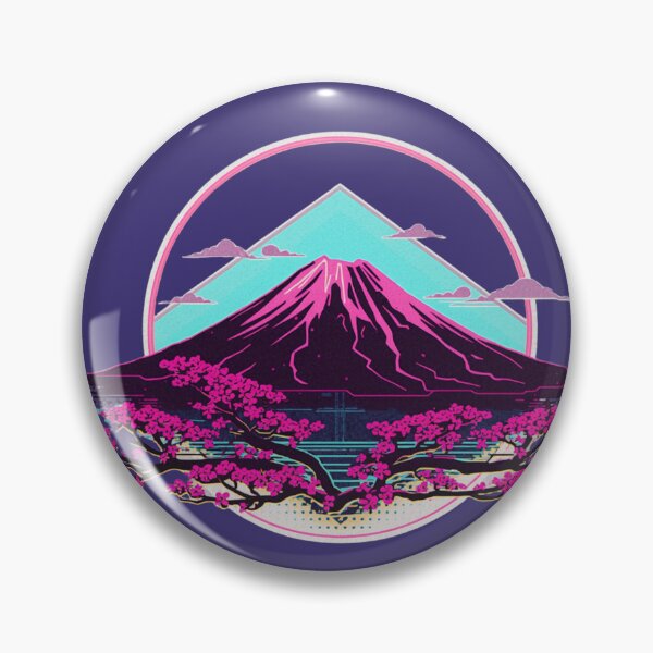 Item preview, Retro Fuji — Vaporwave Mount Fuji with Cherry Blossoms designed and sold by kummo-0319.