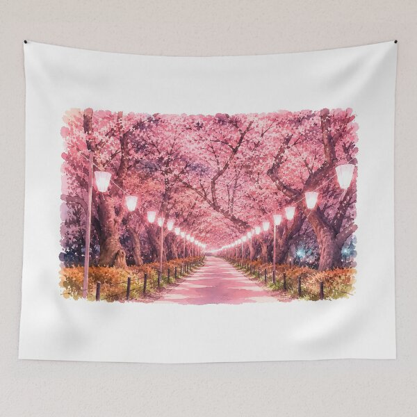 Item preview, Shinjuku Gyoen's Cherry Blossom Tunnel at Night designed and sold by HOMETOWN86.