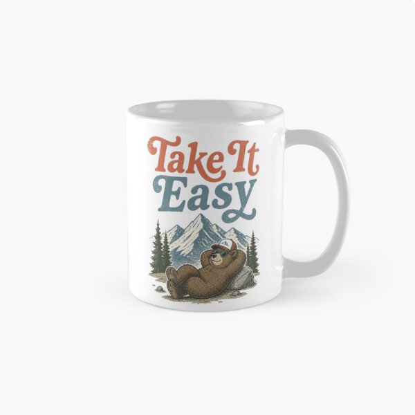 Item preview, Take It Easy Chill Bear Retro Mountain Vintage Outdoor Camping designed and sold by ElkasDesign.