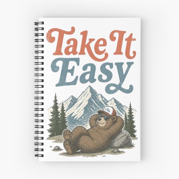 Item preview, Take It Easy Chill Bear Retro Mountain Vintage Outdoor Camping designed and sold by ElkasDesign.