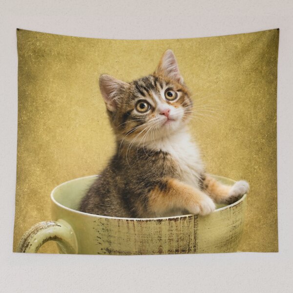 Item preview, Kitten in a Vintage Teacup designed and sold by Kimberly Palmer.