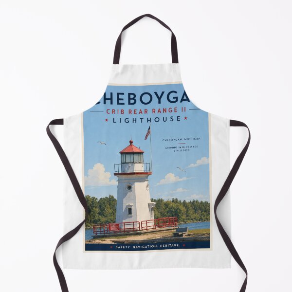 Item preview, Cheboygan Lighthouse Travel Poster designed and sold by greatlakesimage.