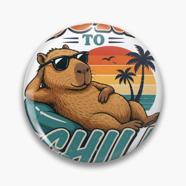 Item preview, Born To Chill Capybara Retro Sunset Vibes designed and sold by TrackHead.