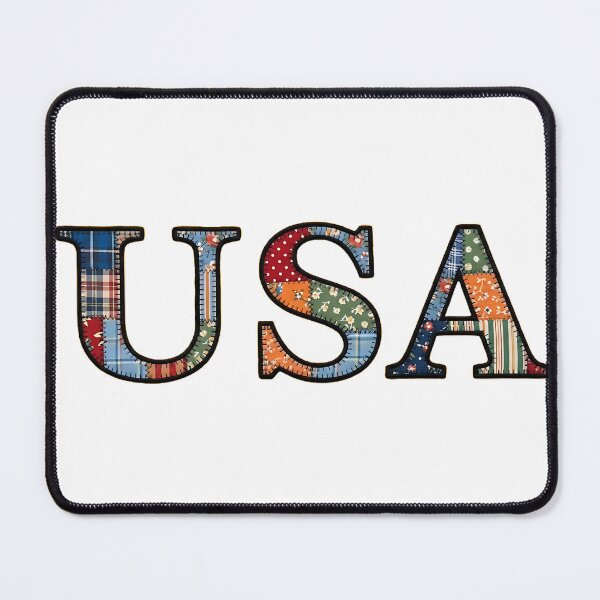 Item preview, USA Quilt Patchwork Style Lettering designed and sold by ToxicInkArt.
