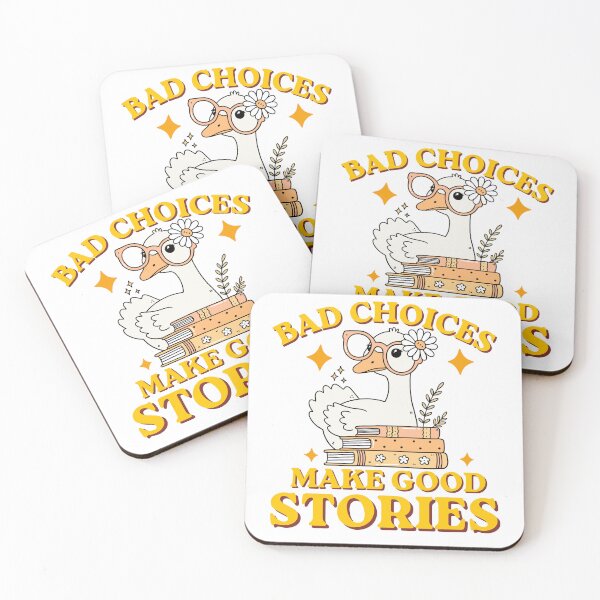 Item preview, Bad Choices Make Good Stories  Goose with Glasses on Books designed and sold by BornBorn.