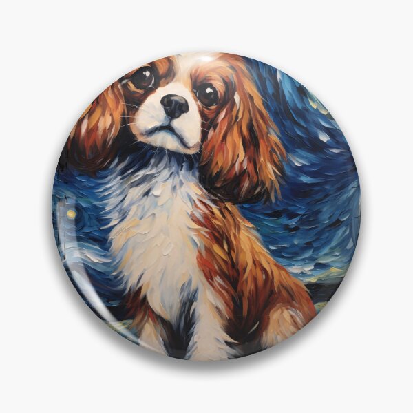 Item preview, Funny Cavalier King Charles Spaniel Starry Night Illustration Mom Dad Kids designed and sold by rafaeltto.