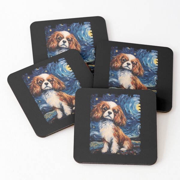 Item preview, Funny Cavalier King Charles Spaniel Starry Night Illustration Mom Dad Kids designed and sold by rafaeltto.