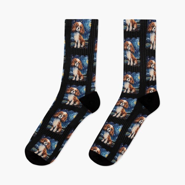Item preview, Funny Cavalier King Charles Spaniel Starry Night Illustration Mom Dad Kids designed and sold by rafaeltto.