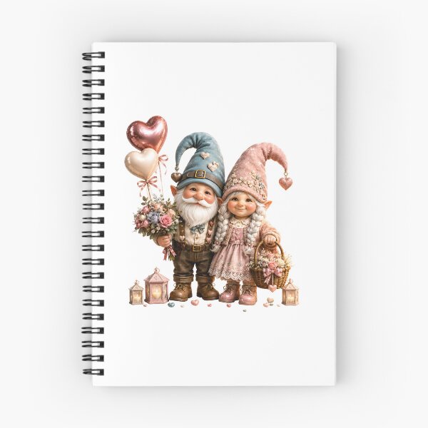 Item preview, Whimsical Valentine Gnome Couple with Heart Balloons and Flowers Cute Romantic Illustration designed and sold by Celebrate & Sparkle.