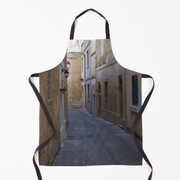 Item preview, Quiet Narrow Stone Alleyway Between Historic Buildings With Wall Lanterns And Mediterranean Character designed and sold by Nmallia.