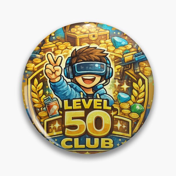 Item preview, Level 50 Club Rec Room Gamer Sticker | VR Gaming Virtual Reality Paintball & Dodgeball Player Badge designed and sold by mocci10.