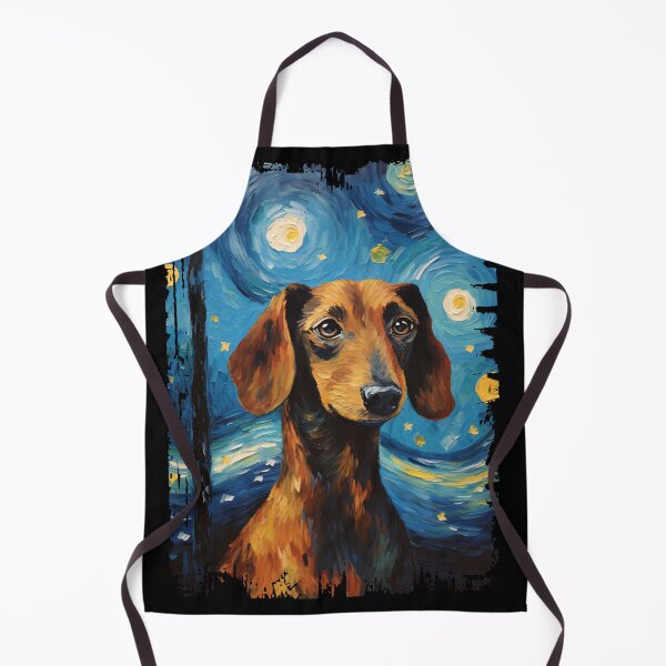 Item preview, Funny Chocolate and Tan Dachshund Starry Night Illustration Mom Dad Kids designed and sold by rafaeltto.