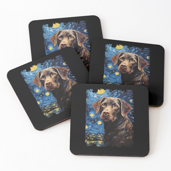 Item preview, Funny Chocolate Labrador Starry Night Illustration Mom Dad Kids designed and sold by rafaeltto.